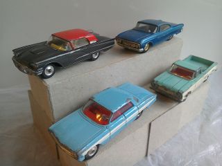 Dinky Toys By Meccano & Corgi,  4 X American Cars,  Ford,  Dodge,  Totally