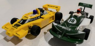 Two Vintage 1970’s Scalextric Slot Cars March Goodyear 771 C129 Renault Elf C134