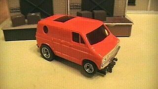 Afx/aurora All Orange Dodge Van Slot Car - Very Clean/sharp