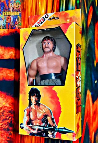 Rare Rambo Stallone First Blood Part 2 Action Figure Doll 9 " (box)