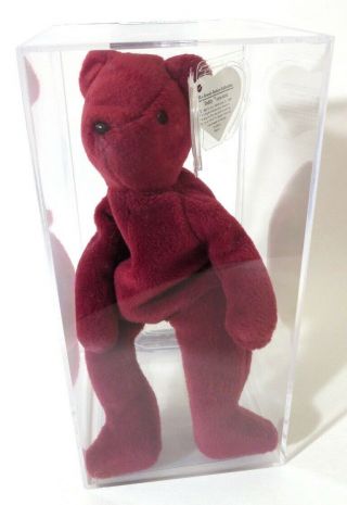 Authenticated Ty German Korean 2nd / 1st Gen Of Old Face Cranberry Teddy Mwmt Mq