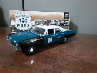 1/18 Greenlight Nypd 1967 Chevrolet Biscayne Police Cruiser Diecast
