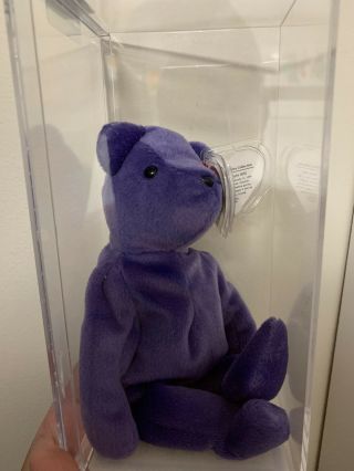 Authenticated Ty German Korean 2nd/ 1st Gen Of Old Face Violet Teddy Mwmt Mq