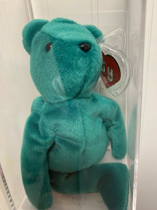 Authenticated Ty German Korean 2nd/ 1st Gen Of Old Face Teal Teddy Mwmt Mq
