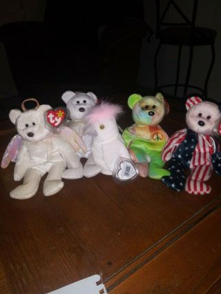 Ty Retired Beanie Babies All Retired And Rare Each With Errors (set Of 5)