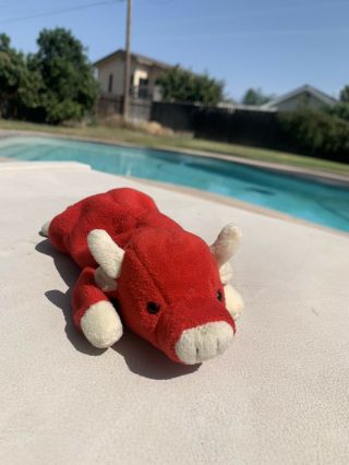 Ty Beanie Baby Rare 1995 Snort The Red Bull With Tush Tag