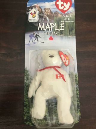 Rare Collectible Ty Beanie Baby: Maple The Bear