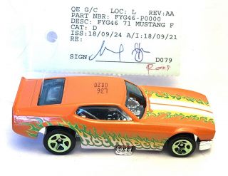 Hot Wheels Kmart Exclusive Color ‘71 Mustang Funny Car Prototype Fep Green Card