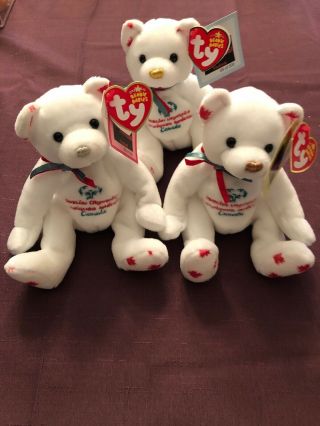 Beanie Babies Rare Courageous Gold,  Silver & Bronze.  All Three Are Signed Mwmts
