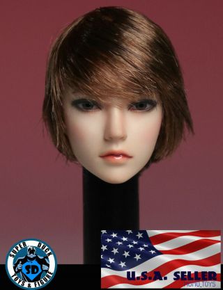 1/6 American Short Hair Female Head Sculpt A For 12 " Phicen Tbleague Pale Figure