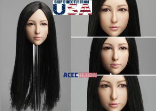 1/6 Asian Female Movable Eyes Head Sculpt C For 12 " Phicen Hot Toys Figure Usa