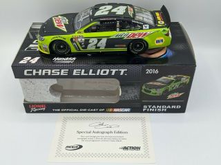 2016 Chase Elliott 24 Mountain Dew Autographed Chevy Ss 1:24