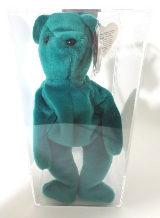 Authenticated Ty German Korean 2nd / 1st Gen Of Old Face Teal Teddy Mwmt Mq Rare