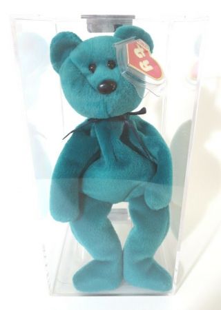 Authenticated Ty Beanie Baby 2nd / 1st Gen Face Teal Teddy Mwmt Mq & Rare