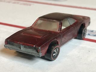 Vintage 1969 Mattel Hot Wheels Redline Custom Dodge Charger (red)