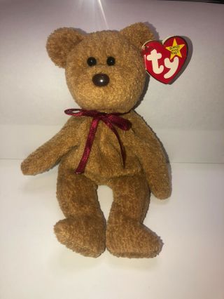 Ty Beanie Baby Curly The Bear Plush - 1996,  1993 - With Errors