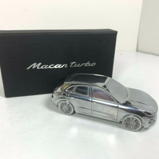 Porsche Macan Turbo Chrome Model Scale 1:43 Paperweight W/ Box Metal