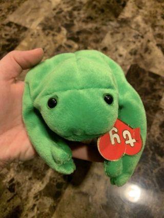 Authentic Ty Beanie Baby LEGS the FROG 1st/1st Generation W/ Korean Tags 2