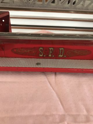 Vintage Structo Toys Sfd Hydraulic Operated Hook&ladder Fire Truck Pressed Steel