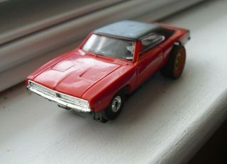 Vintage 1960s Ho Scale Aurora Tjet Red Black Slot Car