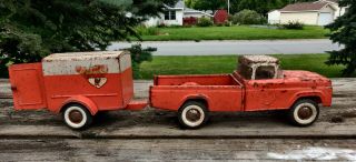 Vintage Nylint U - Haul Ford Pickup Truck & Trailer 1960s Pressed Steel