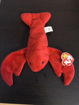 Pinchers The Lobster,  Ty Beanie Baby With Errors.  Rare