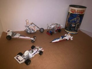 All 5 Vintage 1976 Ideal Toy Corp Evel Knievel Precision Miniatures 1974 Puzzle