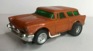 Aurora Afx G - Plus Vintage Slot Car Chevy Nomad Wagon 1760 Orange Green Windows