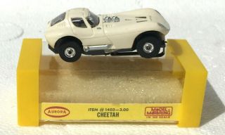 Rare Nos All Boxed White Cheetah Thunderjet Slot Car 1403 By Aurora