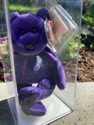 Ty Beanie Baby - 1999 Princess Diana The Purple Teddy Bear Mwmts