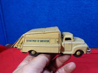 Vintage Sanitation Truck Tin Litho Toy Trash Truck