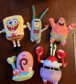 Ty Beanie Babies - Spongebob Squarepants And Friends