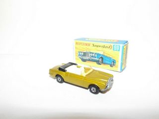 Matchbox Early S/f No.  69 - A Rolls Royce Silver Shadow Gold,  Charcoal Base Mib