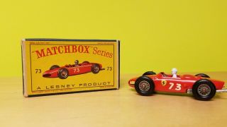 Matchbox Lesney Ferrari Racing Car No.  73 & Box