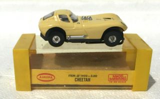 Rare All Boxed Light Yellow Cheetah Thunderjet Slot Car 1403 By Aurora