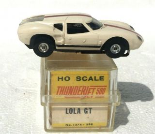 Rare All Boxed White Lola Gt Thunderjet Slot Car 1378 By Aurora