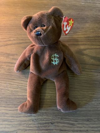 Ty Beanie Baby Billionaire Bear Signed 1998