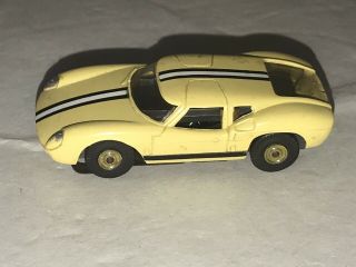 Vintage Aurora T Jet Lola Gt Slot Car Cream Black White 1378 Thunderjet Ho Scale