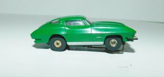 Aurora Slate Green 63 Corvette Sting Ray Tjet Slot Car Vintage