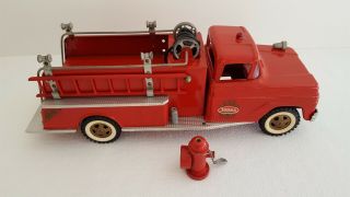 Vintage 1963 Tonka No.  926 Suburban Fire Pumper Truck With Fire Plug,  No Box