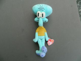 Ty Beanie Baby Squidwood Tentacles From Spongebob Squarepants With Tag 9 1/2 "