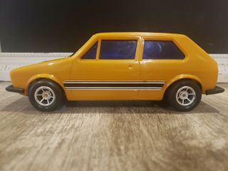 Vintage Yellow Vw Volkswagen Golf Rabbit Gti Mk1 Friction Noise Toy Car 1/20