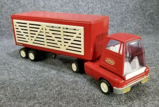 Vintage Tonka Livestock Semi Truck & Trailer " Mini Series " Pressed Steel Usa
