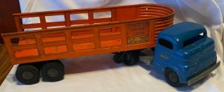 Vintage Structo Toys Overland Freight Lines Semi Truck & Trailer L2