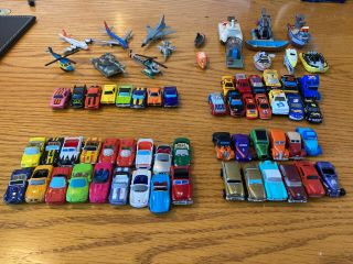 68 Vintage Micro Machines Cars,  Boats,  Planes,  & Helicopters With Carrying Case