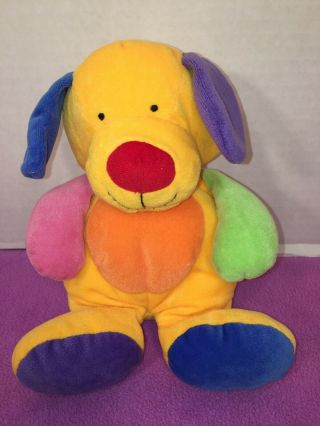 Vguc - Rare - Ehtf - 9” 2005 Ty Pluffies Beanie Babies Puppy Yellow Pink Blue Orange