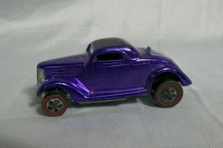 Vtg 1968 Mattel Redline Hot Wheels Classic 36 Ford Coupe Purple Usa