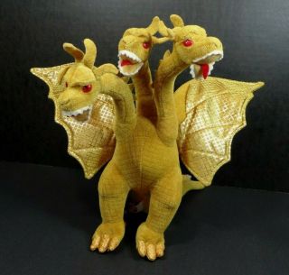 Ty Classic King Ghidorah Gold 3 Headed Dragon Plush 9 "