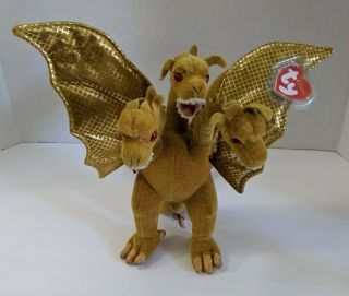 King Ghidorah Gold Dragon Ty Beanie Baby 9 " (japan Exclusive) With Tag