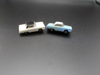 Vintage Pair Atlas Chevy Impala Slot Car Ho Scale Blue White